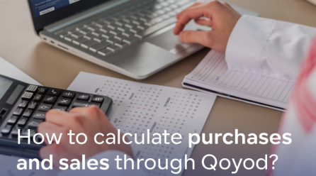 How do I calculate purchases and sales through Qoyod?