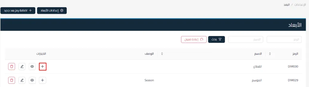 الأبعاد المحاسبية