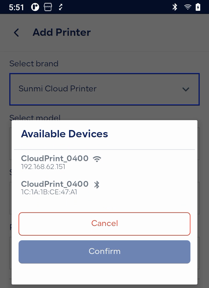 pos printer connection search دعم أوسع للطابعات وتنبيهات اتصال الطابعة في نقاط البيع | قيود نافذة الأجهزة المتاحة في شاشة إضافة طابعة تعرض طابعات مكتشفة عبر الشبكة والبلوتوث