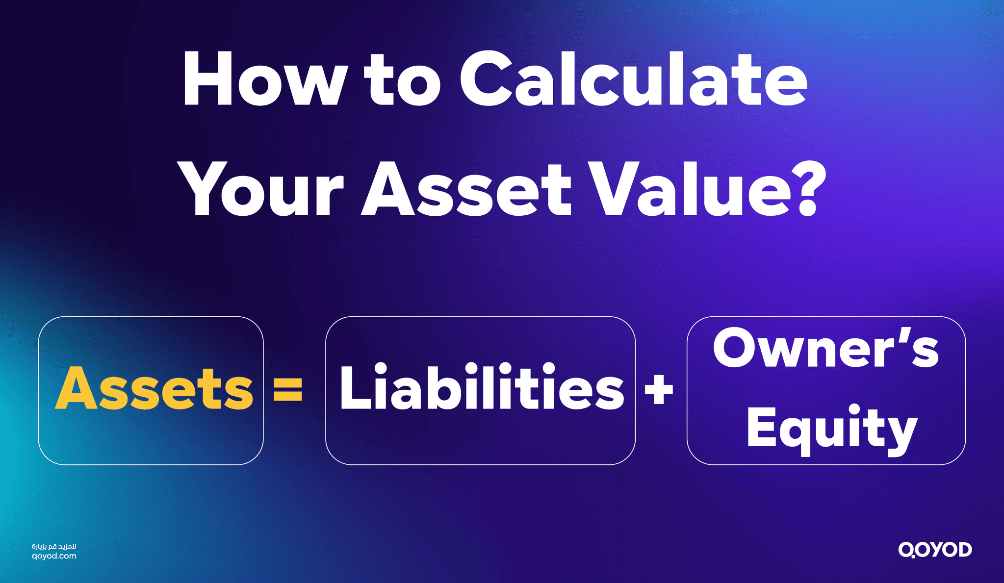 Assets = Liabilities + Owner's Equity
