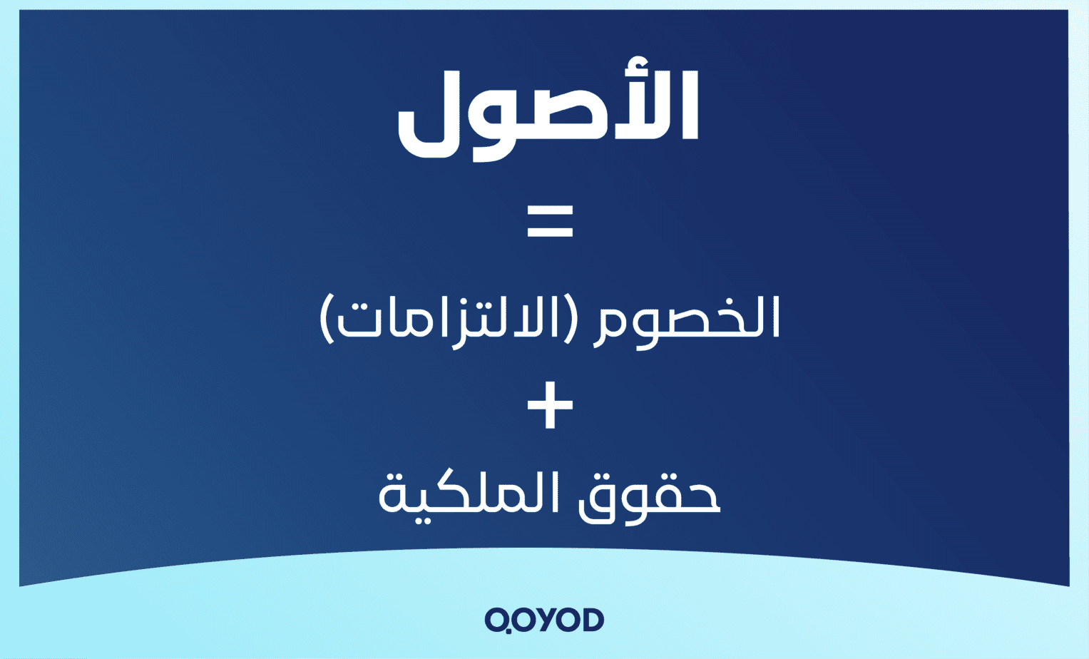 الأصول = الخصوم (الالتزامات) + حقوق الملكية