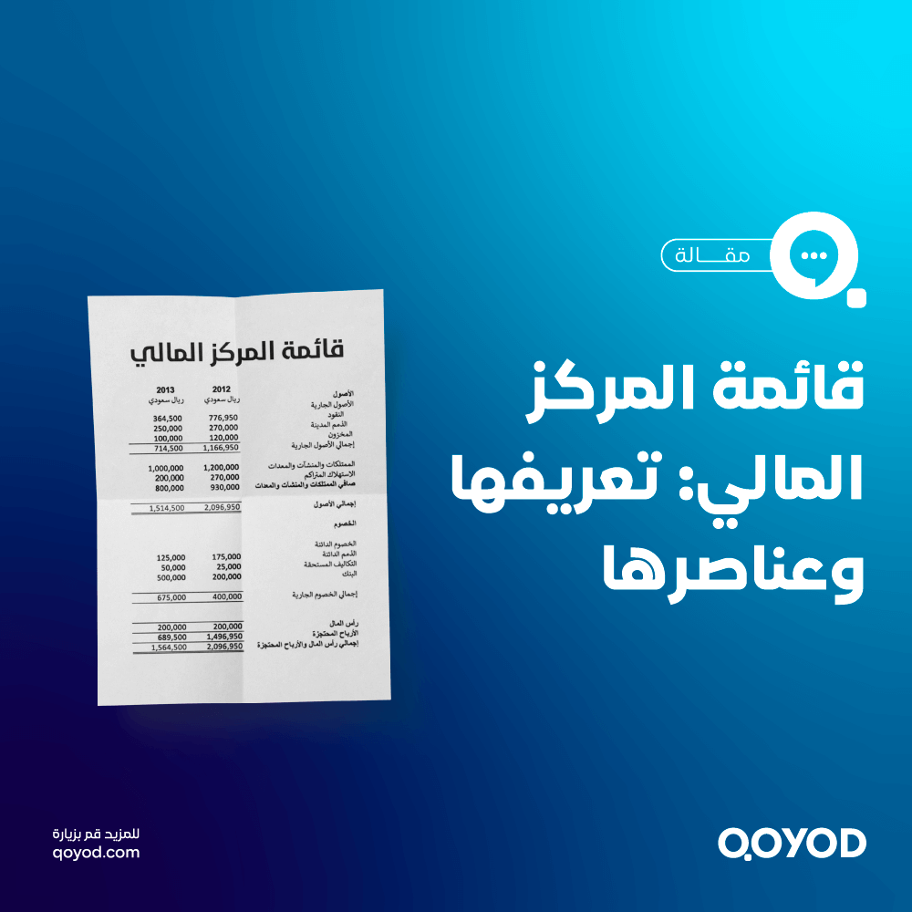 قائمة المركز المالي مفهومها، عناصرها، أمثلة عليها