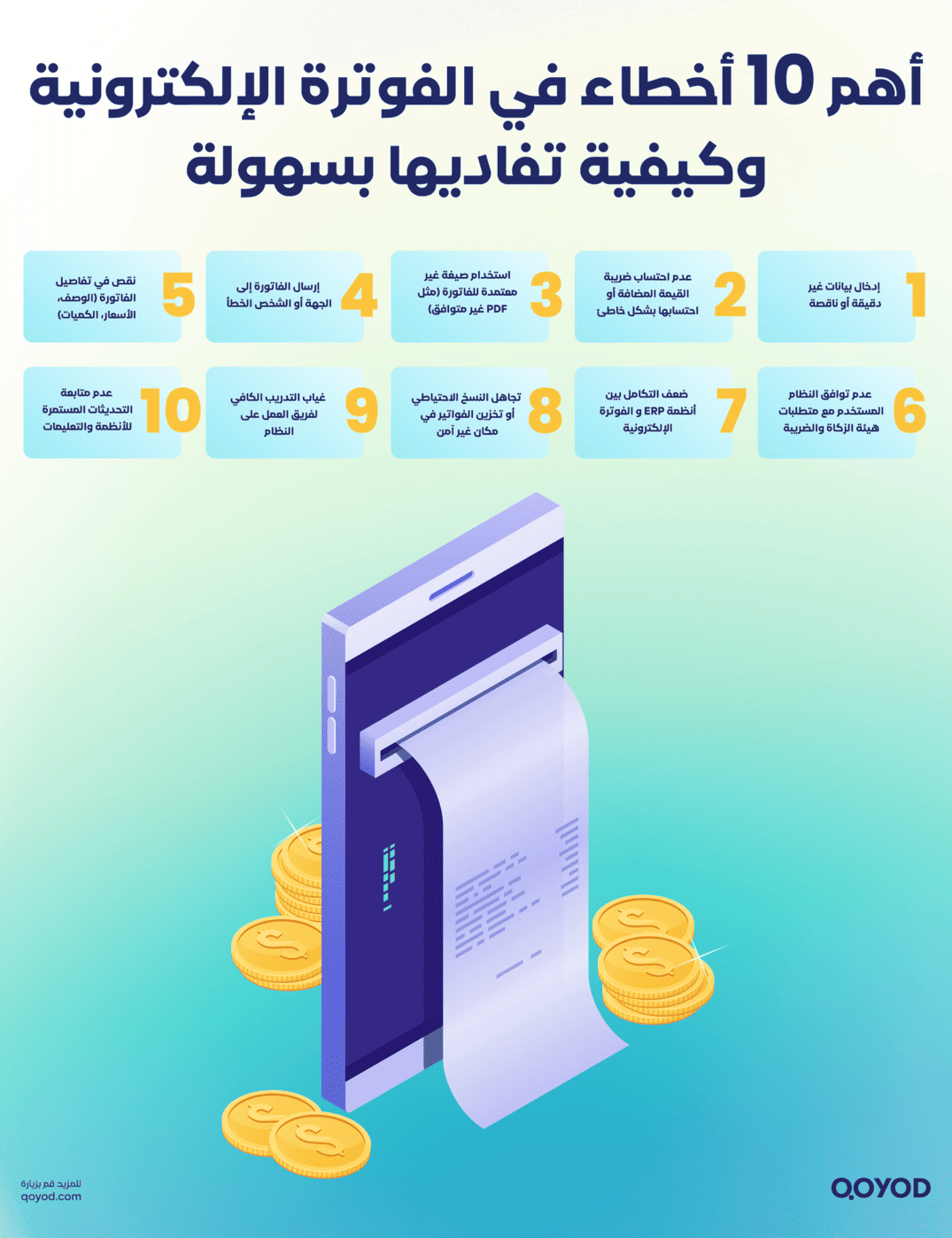 هم 10 أخطاء في الفوترة الإلكترونية